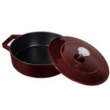 Berlinger Haus 26cm Cast Iron Enamel Coating Oven Safe Shallow Pot - Burgundy Metallic