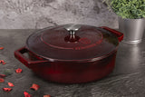 Berlinger Haus 26cm Cast Iron Enamel Coating Oven Safe Shallow Pot - Burgundy Metallic