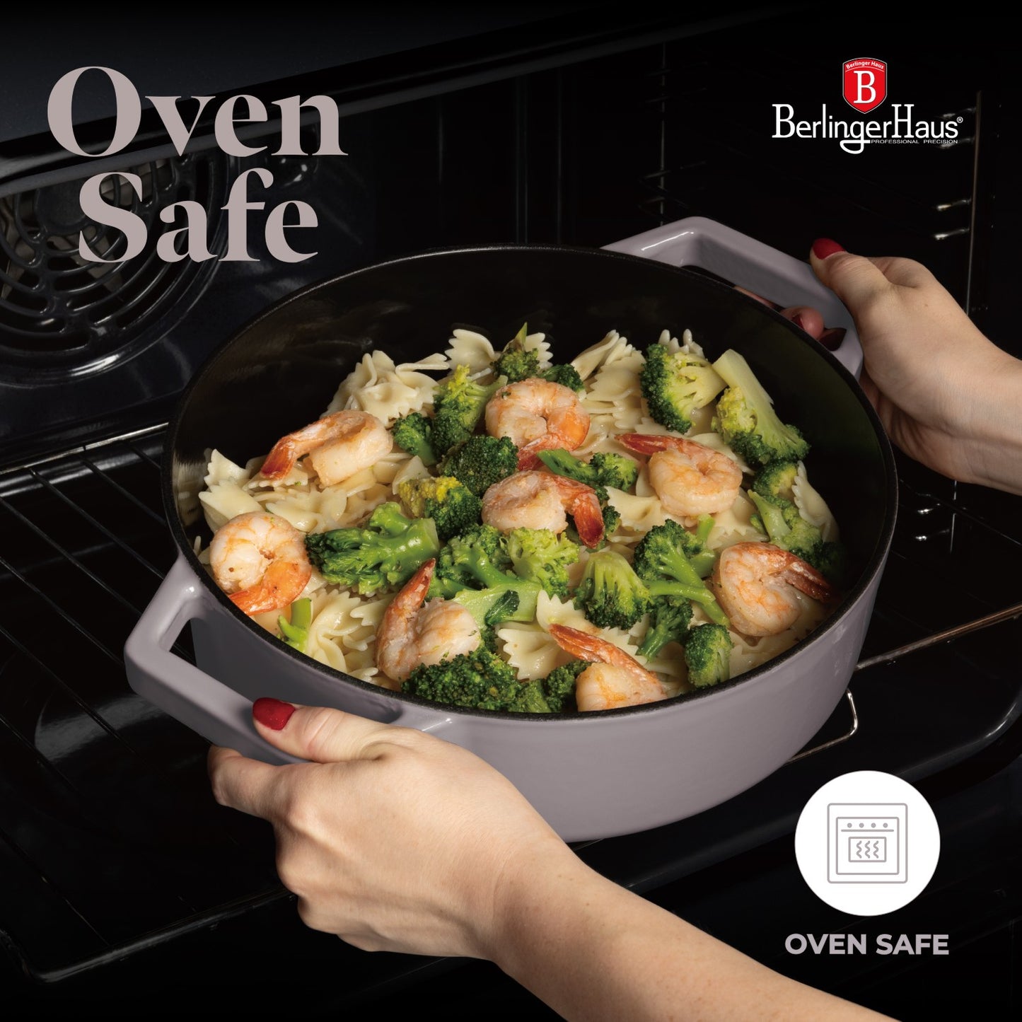 Berlinger Haus 26cm Cast Iron Shallow Pot – Taupe