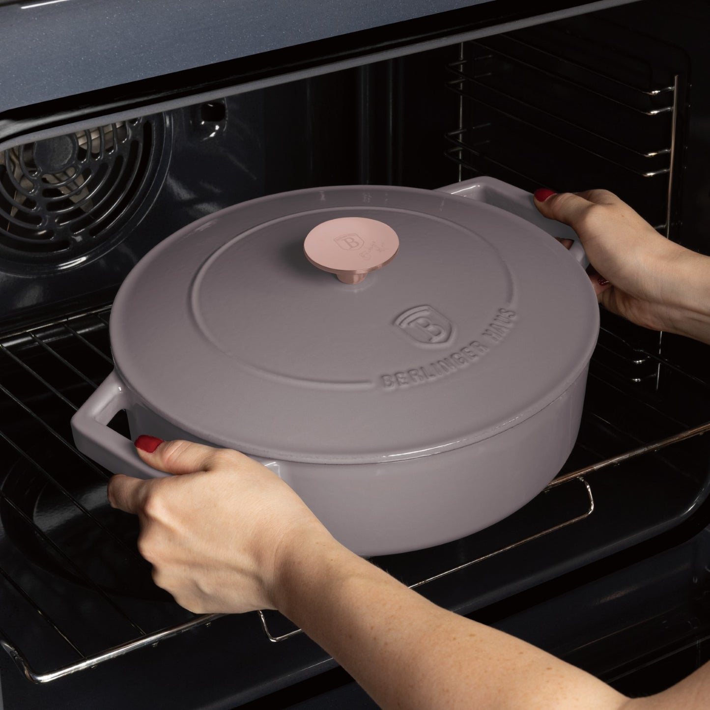 Berlinger Haus 26cm Cast Iron Shallow Pot – Taupe