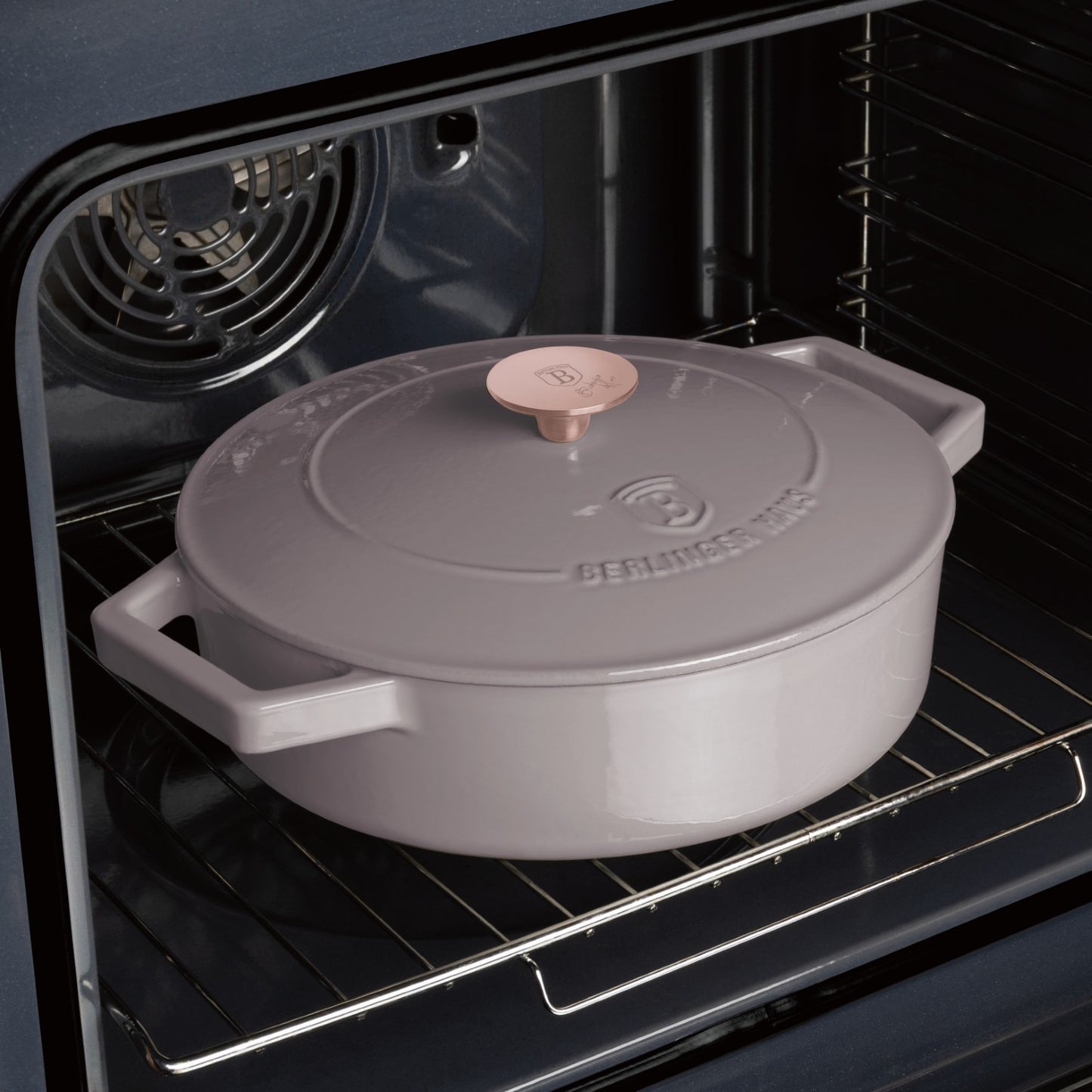 Berlinger Haus 26cm Cast Iron Shallow Pot – Taupe