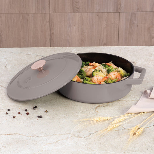 Berlinger Haus 26cm Cast Iron Shallow Pot – Taupe