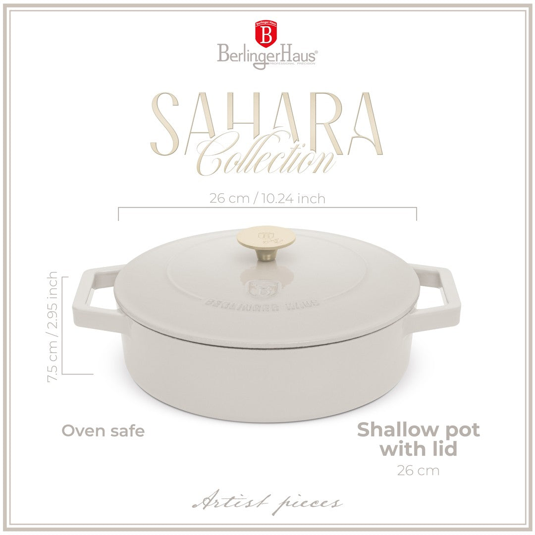 Berlinger Haus 26cm Cast Iron Shallow Pot – Sahara