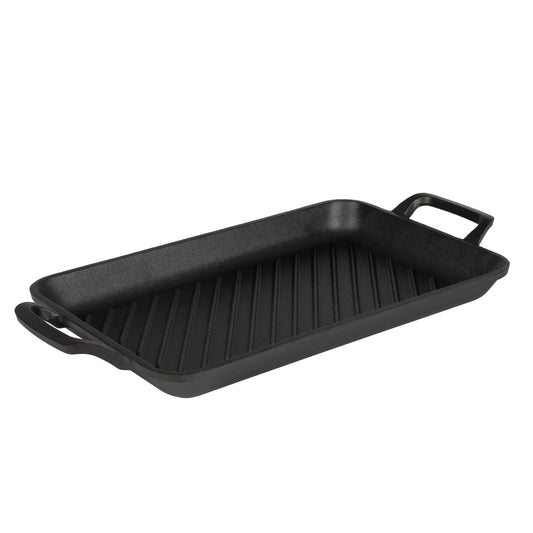 Berlinger Haus 33cm Cast Iron Rectangle Grill Plate - Matte Black