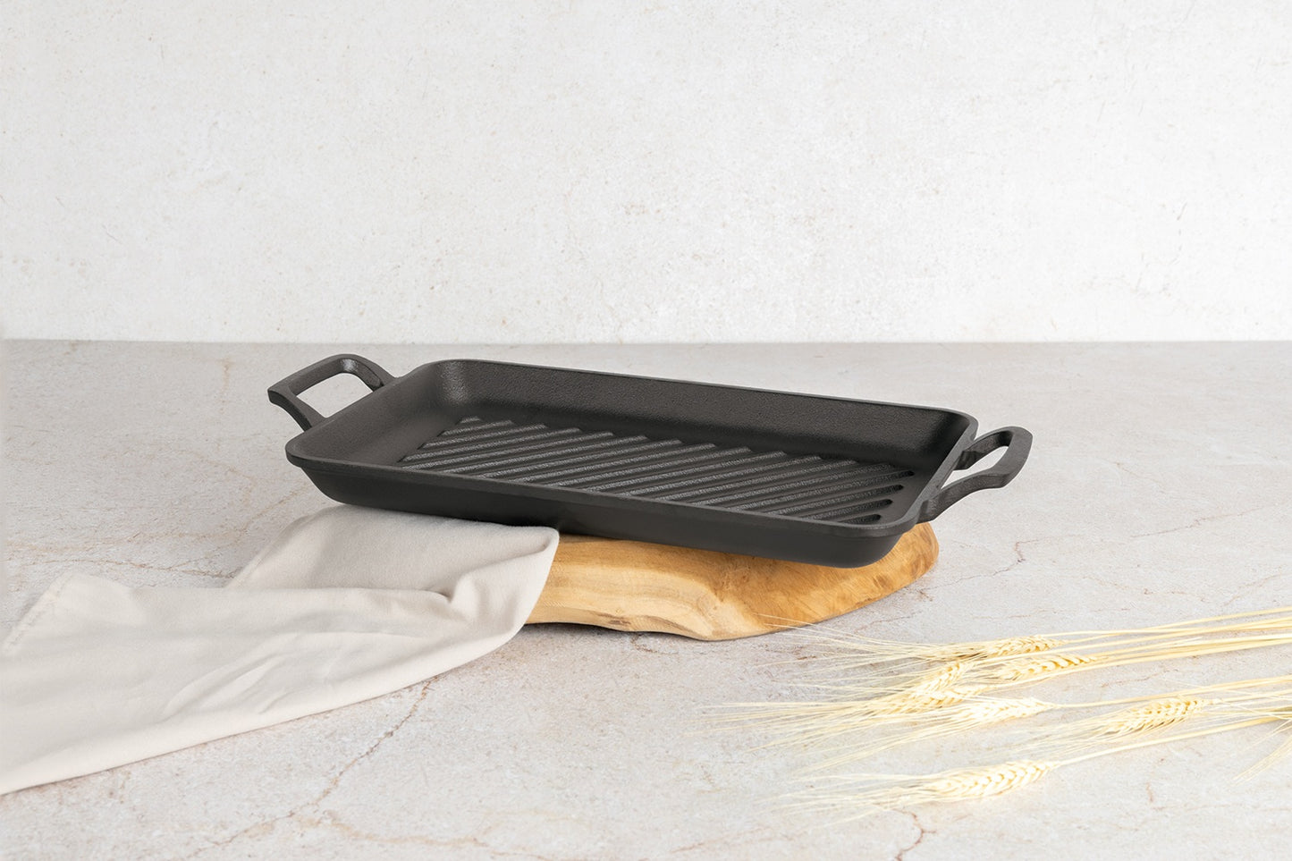 Berlinger Haus 33cm Cast Iron Rectangle Grill Plate - Matte Black