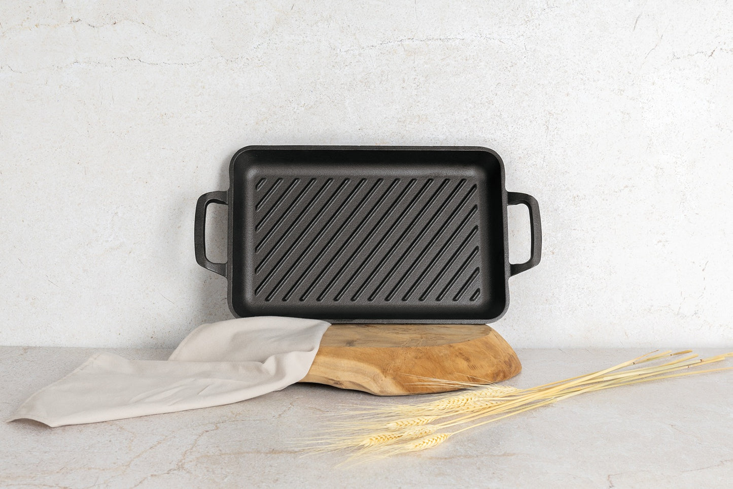 Berlinger Haus 33cm Cast Iron Rectangle Grill Plate - Matte Black