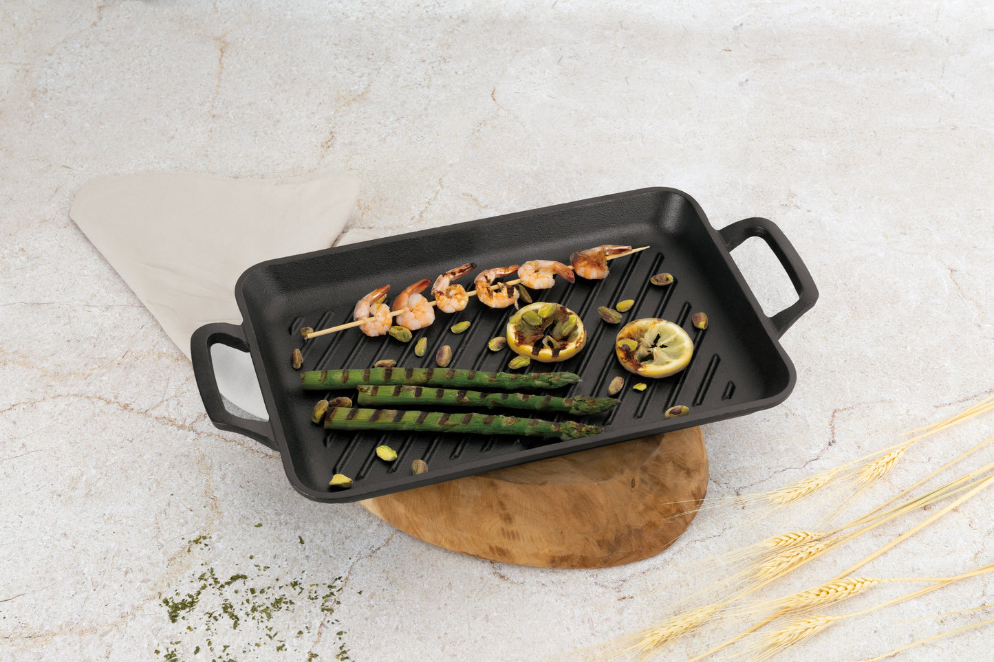 Berlinger Haus 33cm Cast Iron Rectangle Grill Plate - Matte Black