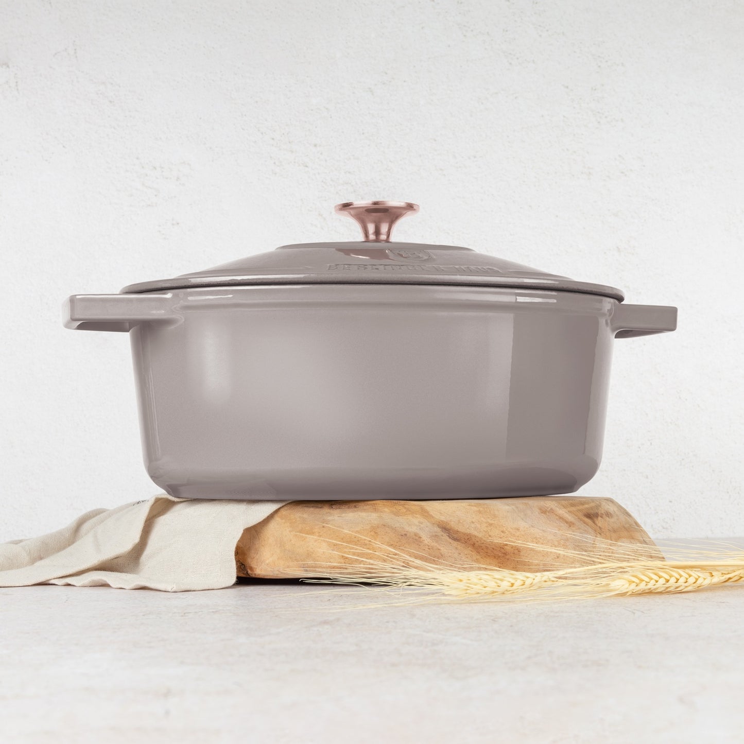 Berlinger Haus 30cm Cast Iron Oval Roaster – Taupe