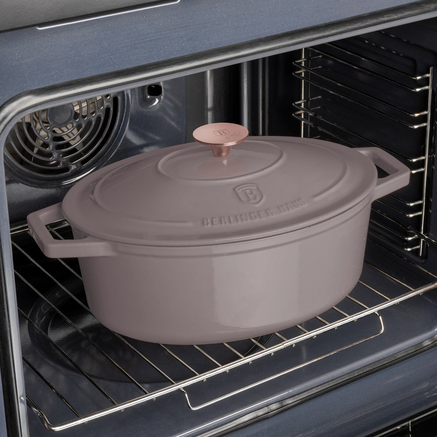 Berlinger Haus 30cm Cast Iron Oval Roaster – Taupe