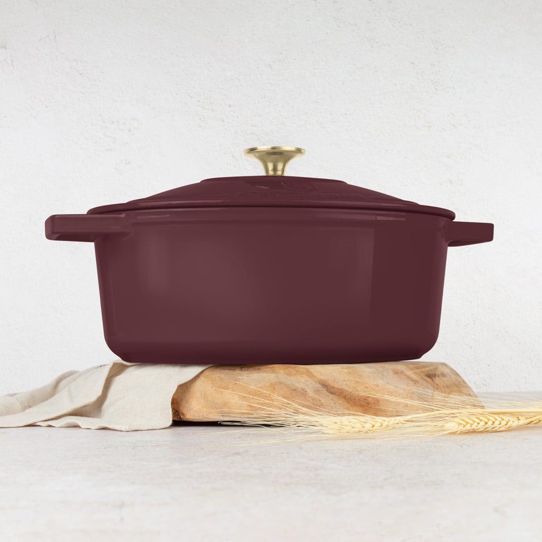 Berlinger Haus 30cm Cast Iron Oval Roaster Stew Pot - Leonardo