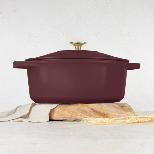 Berlinger Haus 30cm Cast Iron Oval Roaster Stew Pot - Leonardo