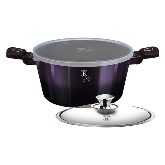 Berlinger Haus 20cm Titan Coating Caserole with 2 Lids - Purple Eclipse