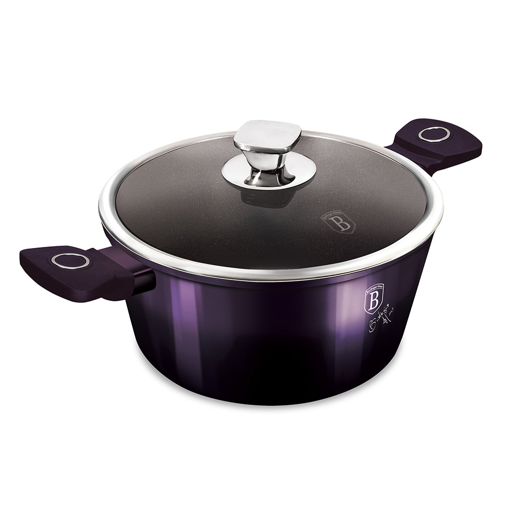 Berlinger Haus 20cm Titan Coating Caserole with 2 Lids - Purple Eclipse