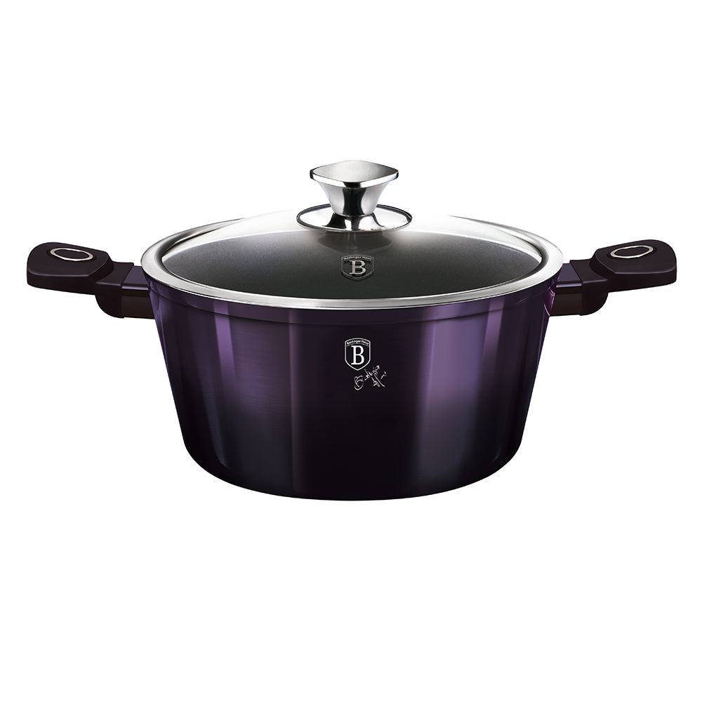Berlinger Haus 20cm Titan Coating Caserole with 2 Lids - Purple Eclipse