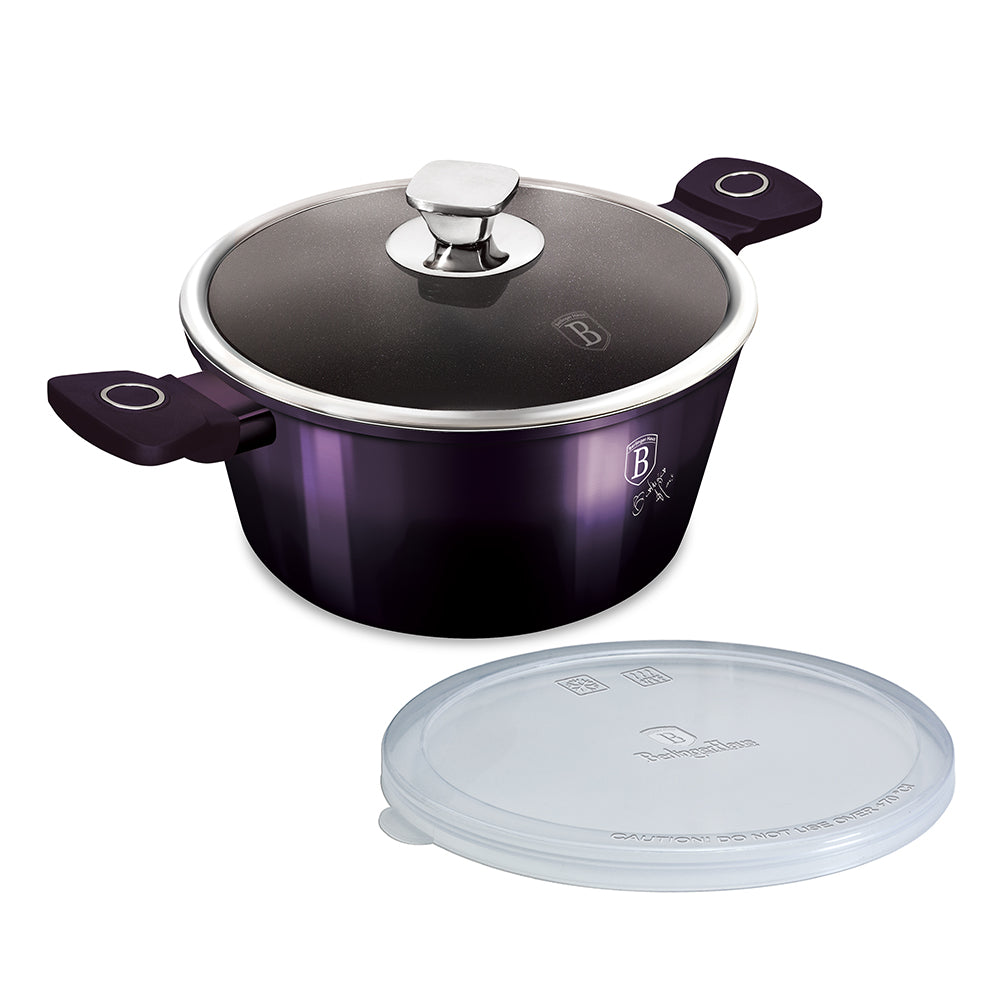 Berlinger Haus 20cm Titan Coating Caserole with 2 Lids - Purple Eclipse