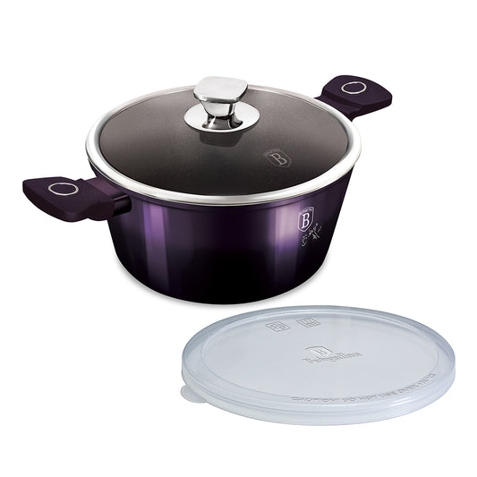 Berlinger Haus 20cm Titan Coating Caserole with 2 Lids - Purple Eclipse