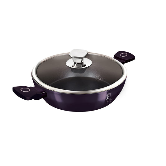 Berlinger Haus 24 cm Titan Coating Shallow Pot with Lid - Purple Eclipse