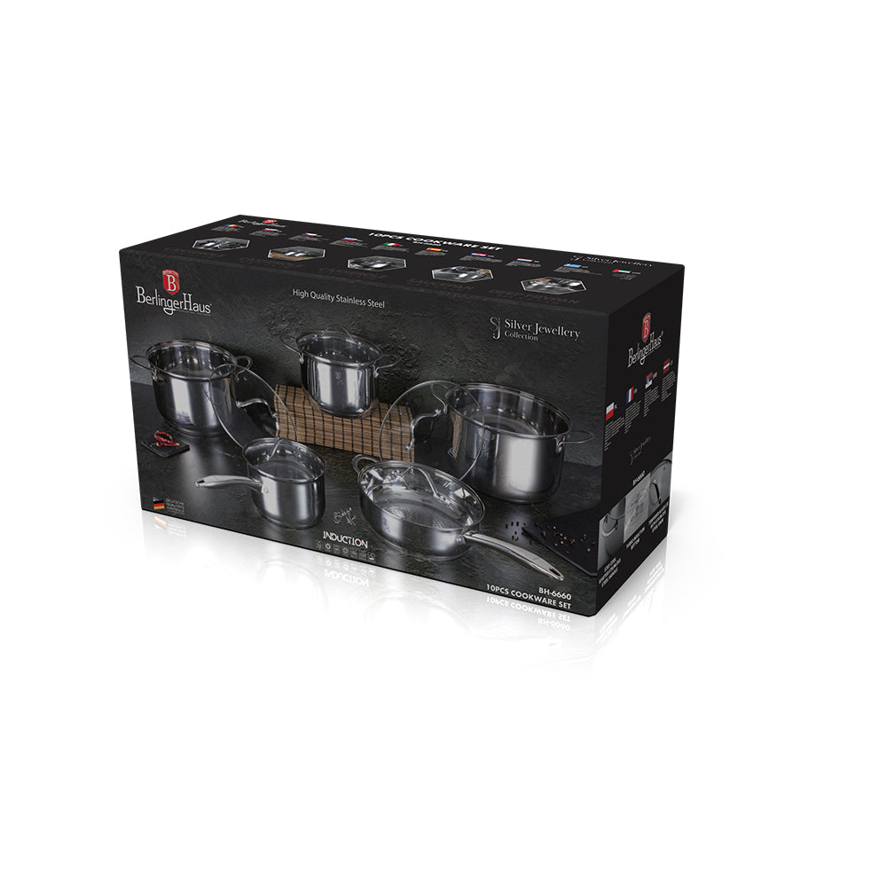 Berlinger Haus 10-Piece Stainless Steel Cookware Set – Silver Jewellery