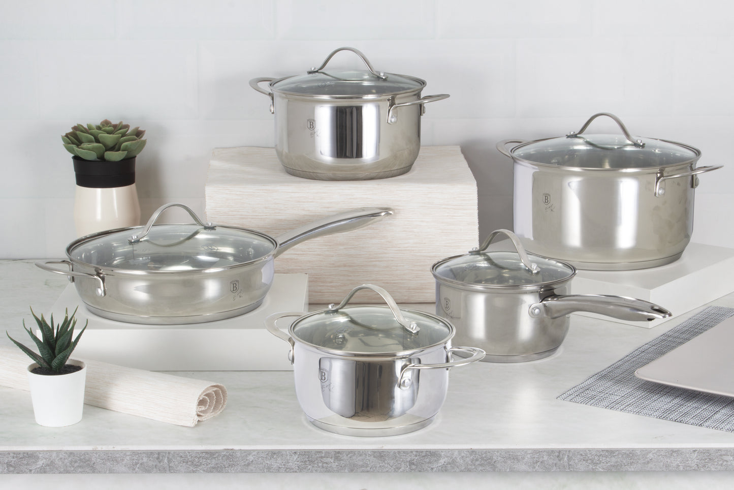 Berlinger Haus 10-Piece Stainless Steel Cookware Set – Silver Jewellery