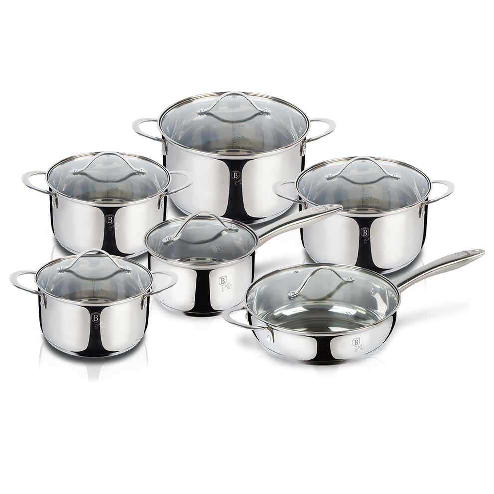 Berlinger Haus 12-Piece Stainless Steel Cookware set, Silver Jewellery
