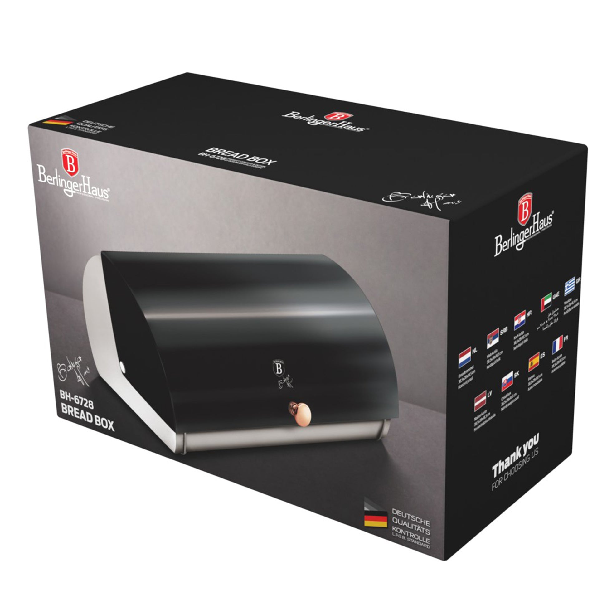 Berlinger Haus Bread Box - Black Rose