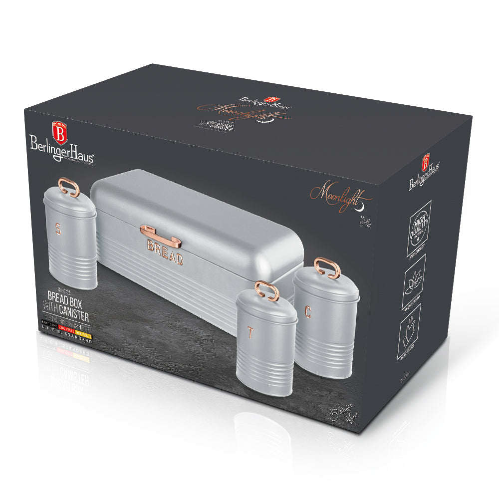 Berlinger Haus 4-Piece Canister set with Bread box - Moonlight