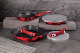 Berlinger Haus 5-Piece Marble Coating Smart Lid Fry & Grill Pan Set - Burgundy Metallic