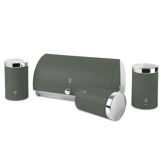 Berlinger Haus Bread Box with 3-Piece Canister Set – Matt Green