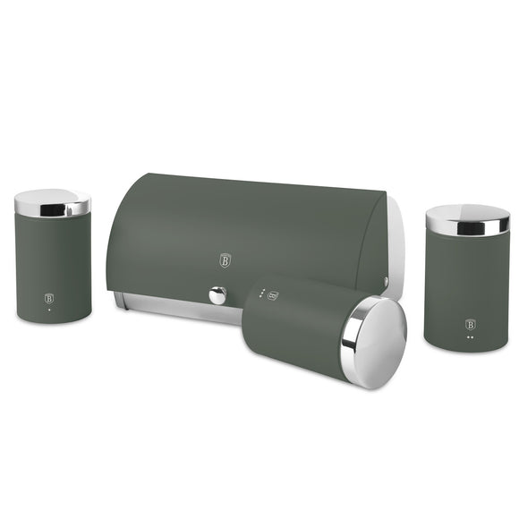 Berlinger Haus Bread Box with 3-Piece Canister Set – Matt Green