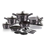 Berlinger Haus 18-Piece Marble Coating Smart Lid Cookware Set - Carbon Pro