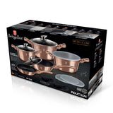 Berlinger Haus 13-Piece Marble Coating Smart Lid Cookware Set - Rose Gold Metallic Line