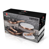 Berlinger Haus 5-Piece Marble Coating Fry & Grill Pan Set - Rose Gold Metallic Line