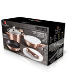 Berlinger Haus 6-Piece Marble Coating Smart Lid Cookware Set - Rose Gold Metallic Line