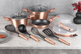 Berlinger Haus 13-Piece Marble Coating Smart Lid Cookware Set - Rose Gold