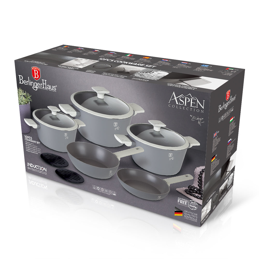 Berlinger Haus 10-Piece Marble Coating Cookware Set - Aspen Collection