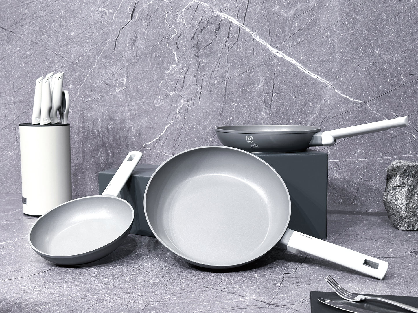 Berlinger Haus 3-Piece Marble Coating Frypan Set - Aspen Collection