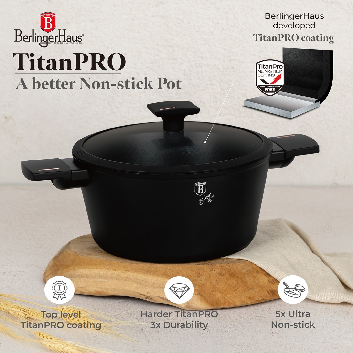 Berlinger Haus 10-Piece Marble Coating Non-Stick Cookware Set - Monaco