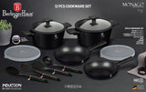 Berlinger Haus 12-Piece Marble Coating Non-Stick Smart Lid Cookware Set - Monaco