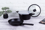 Berlinger Haus 4-Piece Marble Coating Non-Stick Smart Lid Cookware Set - Monaco