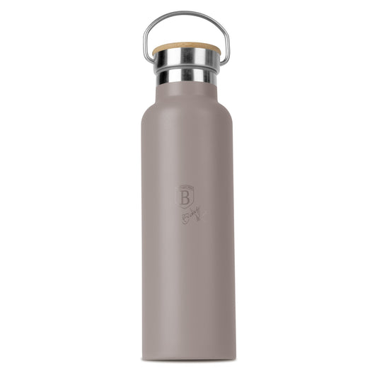 Berlinger Haus 600ml Stainless Steel Flask with Bamboo Lid – Taupe