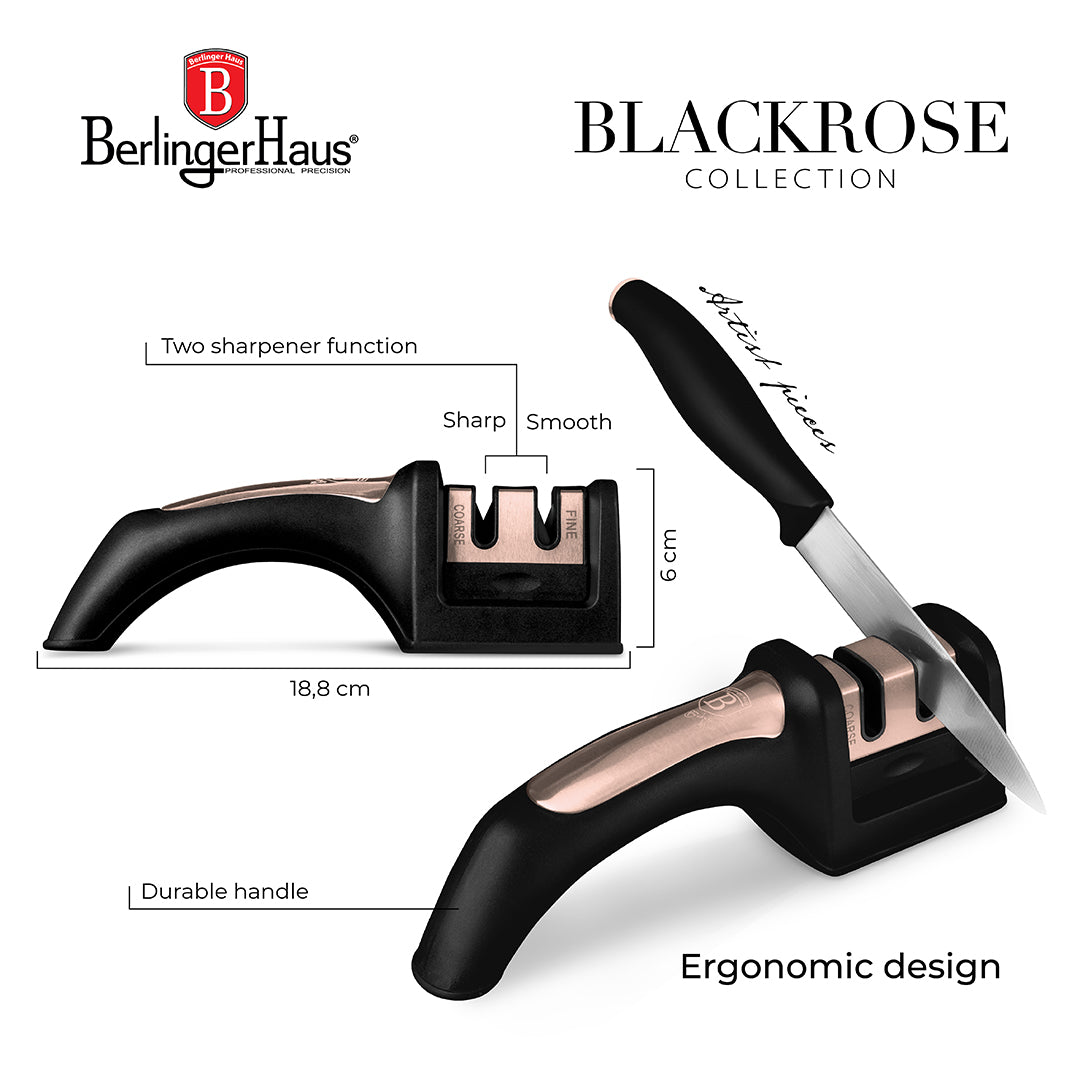 Berlinger Haus 20cm 2-Stage Stainless Steel Knife Sharpener - Black Rose