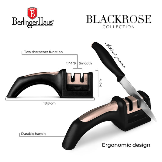 Berlinger Haus 20cm 2-Stage Stainless Steel Knife Sharpener - Black Rose