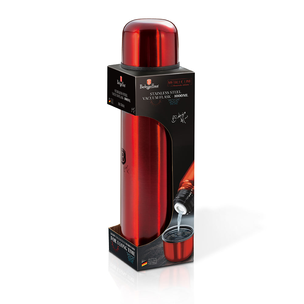 Berlinger Haus 1.0L Vacuum Flask - Burgundy Metallic