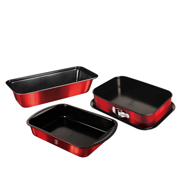 Berlinger Haus 3-Piece Titan Coating Non-stick Baking Form Set - Burgundy Metallic