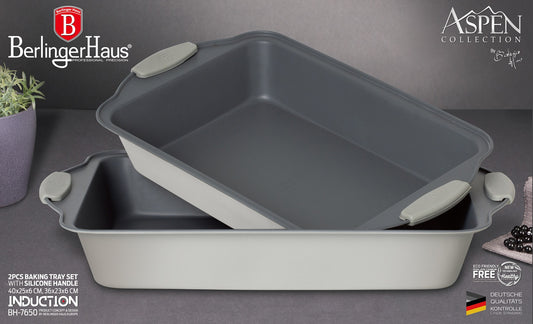 Berlinger Haus 2-Piece Oblong Roaster with Silicone Handle – Aspen