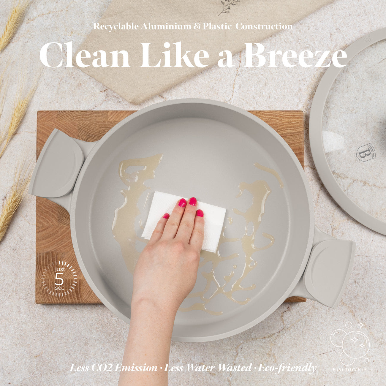 Berlinger Haus 28cm Titan Pro Non-Stick Coating Shallow Pot - Sahara