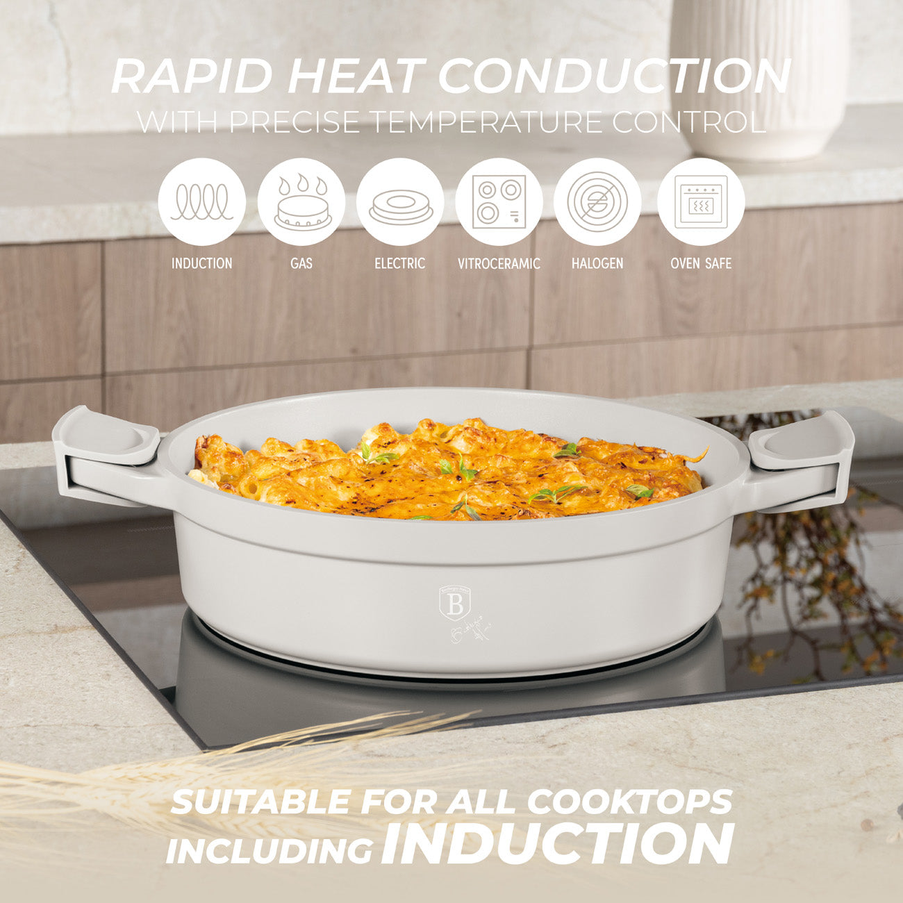 Berlinger Haus 28cm Titan Pro Non-Stick Coating Shallow Pot - Sahara