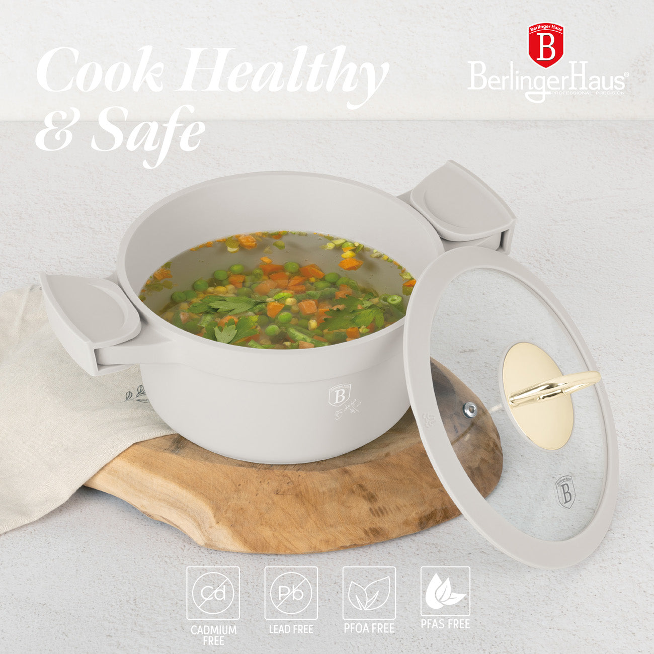 Berlinger Haus 20cm Titan Pro Non-Stick Coating Oven Safe Casserole – Sahara