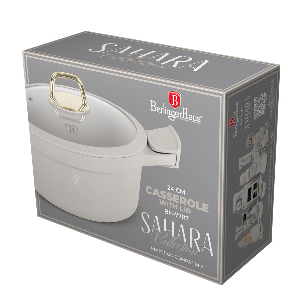Berlinger Haus 24cm Titan Pro Non-Stick Coating Oven Safe Casserole – Sahara
