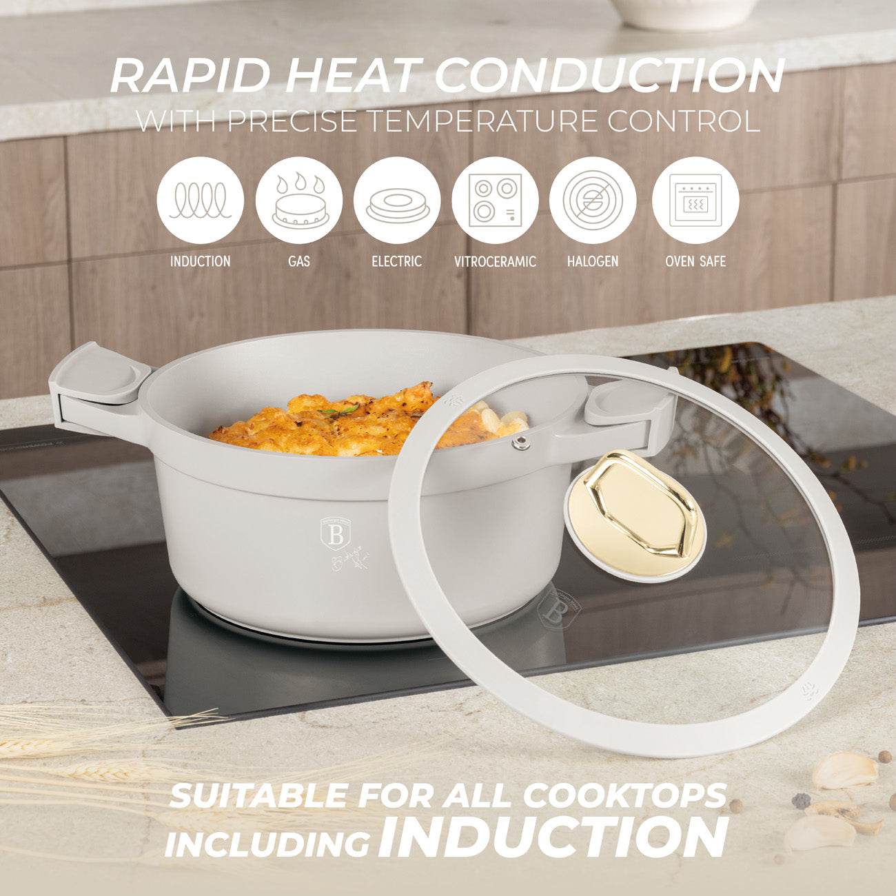 Berlinger Haus 24cm Titan Pro Non-Stick Coating Oven Safe Casserole – Sahara